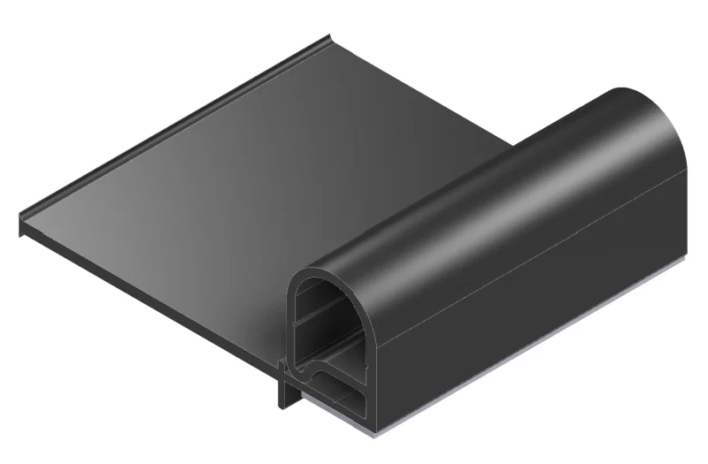 1000036595 – JAEGER Slide Out Seal, Single Bulb With 2-1/2 Inch Wipe 30 Foot Length 1.13 Inch Bulb Height Black Polym...